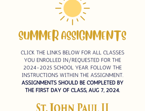 Summer Assignments 2024!